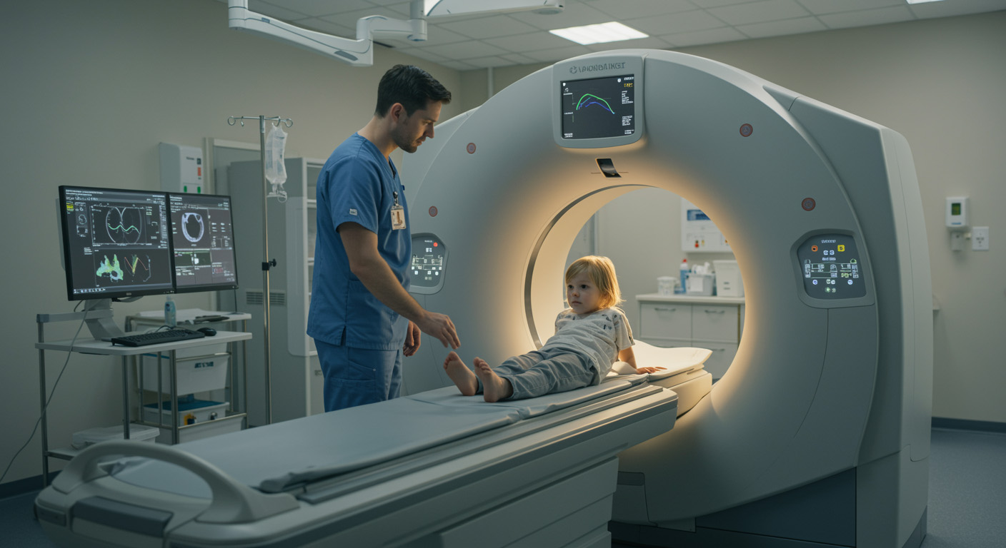 Utilitat de la línia orbitomeatal superior sense incloure els cristal·lins a l'exploració amb diferents voltatges del tub a la TC cranial de pediatria.